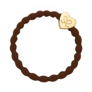 By Eloise Bangle Band - Brown Gold Heart